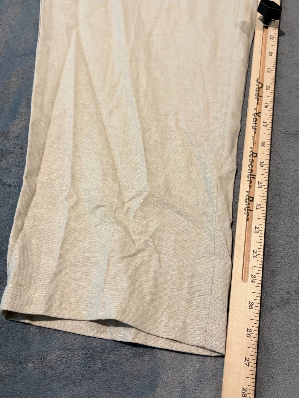 Alan Flusser Pants Mens 40x27 Beige Linen Blend Pleated Dress Trousers